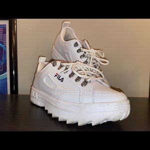 White Fila Disruptors Women’s Size 7